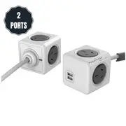Allocacoc PowerCube With 4 Power Outlets And 2 USB Ports 2 x 1.5M