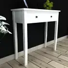 Elegant Wooden Hallway Bedroom Console Side Dressing Table with 2 Drawers White