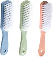 Baluue 3Pcs Long Handled Shoe Cleaning Brush Versatile Bristle Brushes for Shoe Care and Cleaning for Sneakers Boots and More