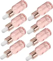 BAZEITFLOW 8Pcs Transparent Dropper Bottles for Essential Oils and Perfumes Portable Glass Containers for Travel and Home Use for Mixing and Storing Cosmetics