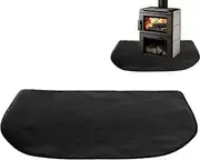 Fireproof Hearth Rugs, Fireplace Rug, A-Level Double Sided Fireproof Hearth Pads For Wood Stove, Black Floor Protector Rug For Outdoor BBQ Smoker