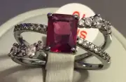 Bomb Party Belong to Me Lab Ruby Hematite Plated Ring SZ 10 RBP6456