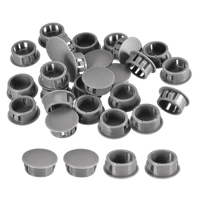 36Pcs 25/32" Plastic Hole Plugs Panel Flush Type Knockout Locking Plugs, Gray
