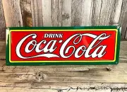 Coca Cola Coke Soda Pop Fishtail Acriform 18" Metal Tin Sign Vintage Type New