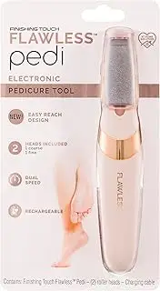 Finishing Touch Flawless Pedi | Electronic Pedicure Tool, Rechargeable & Cordless, Removes Calluses, Remove Hard, Dry & Cracked Skin on Feet, Two Speeds, Two Heads, Built-In LED Light