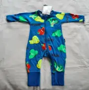 Bonds BZBVW ZD2 Vegetables Blue Printed Zip Wondersuit Romper Size 00 New