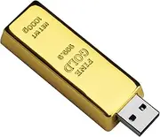 64GB USB Flash Drive Gold Bar-Shaped, BorlterClamp Novelty USB Drive Funny Thumb Drive Memory Stick for External Data Storage