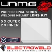 7x UNIMIG Professional Welding Helmet Inner Outer Clear Lens Kit, Inside Outside