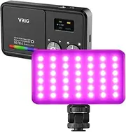 FD140 Portable Fill Light On-Camera Video Light P graphy Light Panel 2500K-9000K Dimmable 20 Scene Lig ng Effects Built-in Battery with Diffuser Cold Shoe Adapter Charging Cable Black One Size
