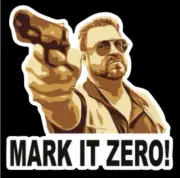 Funny "MARK IT ZERO" The Big Lebowski DECAL Walter Sobchak STICKER The Dude