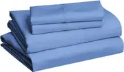 Queen Size Microfiber Sheet Set Lightweight Super Soft Easy Care, 36 cm Deep Pockets Dutch Blue