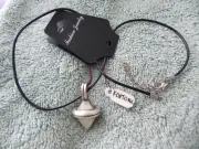 ZIK ZOK Fortune pewter pendant necklace vintage Plumb bob shape tribal male USA