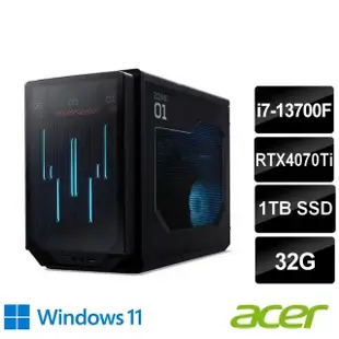 【Acer 宏碁】24型電競螢幕組★i7 RTX4070Ti電競電腦(Predator/i7-13700F/32G/1TB SSD/RTX4070Ti/W11)