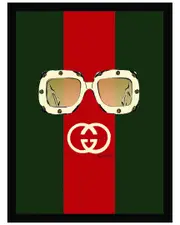 Gucci Glasses Framed Print Wall Art