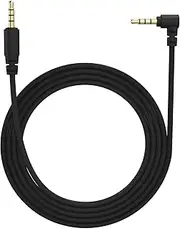 Replacement Audio Aux Cable for Razer BlackShark V2 X/Pro, Nari Wireless, Ultimate Wireless Gaming Headset - 3.5mm Cord, Gold Plated Right Angle Connector (5FT, Black)