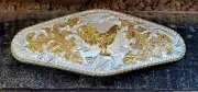 Silver Gold Plated Gallo Western Rodeo Belt Buckle Hebilla Vaquera Mexicana