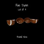 Rae Dunn Football Shaped Offensive Defense Serving Bowls Superbowl Set of 4 New