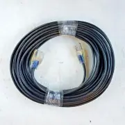 50' 14 Gauge Black Flat Extension Cord with Lighted End