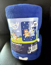 Bluey and Bingo Sleepytime Stars Plush Minky Fleece Blanket Throw 46" X 60" NEW