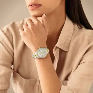 【FOSSIL 官方旗艦館】Neutra 輕奢雅致計時女錶 銀色不鏽鋼鍊帶 指針手錶 36MM ES5217(母親節)