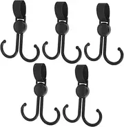 HOMOCONO 5pcs Home Hook Organizer for Strollers and Car Back Seats Versatile Hooks for Hanging Bags and Clothes Practical Rotating Design for Everyday Use