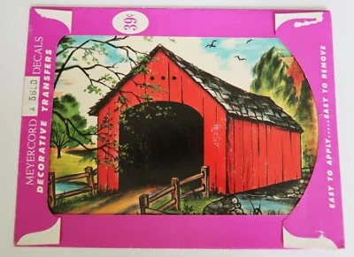 Vintage Meyercord Decals Decorative Transfers Covered Bridge