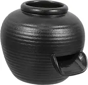 Milisten Fountain Flowing Water Clay Pot Tabletop Fountains Aquarium Waterfall Waterfall Fish Tank Water Device Ceramics Black