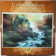 Thomas Kinkade, 3D- Effects, 500 Piece, Cobblestone Mill, Jigsaw Puzzle.