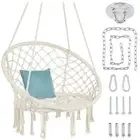 Best Choice Products Hammock Chair Handwoven Macrame Beige