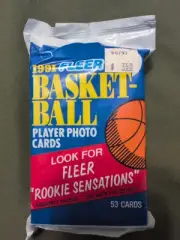 1991-92 FLEER BASKETBALL JUMBO 53 CARD SEALED UNOPENED POLY PACK