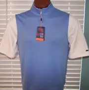 DONALD ROSS SPORT trimmer style Wicking zip pull-over VEST sz M ULTRAMARINE