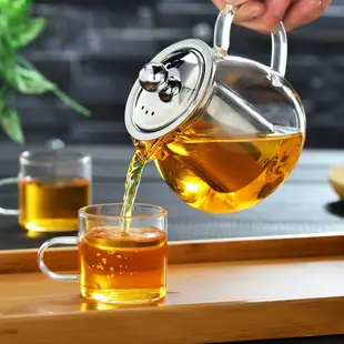 紅茶泡加厚全玻璃茶壺耐熱泡茶壺不銹鋼304 過濾花茶壺紅茶器水壺