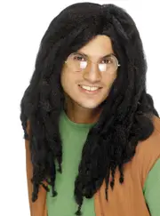 Jamaican Mens Long Black Dreadlocks Costume Wig