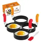 3.5 inch Egg Rings for Frying Eggs,4 Pack Non-Stick Egg Patty Maker, Pancake ...