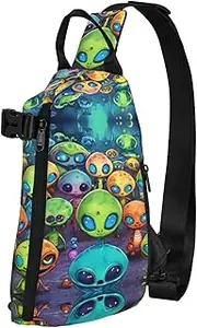 WURTON Hojas Tropicales Y Flores Print Crossbody Backpack,Travel Hiking Cross Bag Diagonally, Cycling Bag