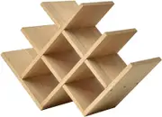 8-Bottle Wooden Wine Rack - 3-Tier Display & Storage Shelf