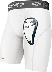 Shock Doctor Compression Shorts Men, Protective Bio-Flex Cup, Moisture-Wicking, Vented Protection. Adult Men Sizes.