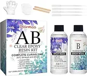 Epoxy Resin Kit CrystalsClear Set, Easy Mix 1:1 Casting and Coating Formula, Non-Yellowing No Bubble Finish for Jewelry Making Art Resin Projects Best to Beginners & Crafters