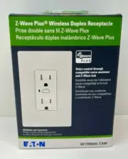 Eaton RFTR9605-TAW Z-Wave Plus Wireless Duplex Receptacle, Alpine White