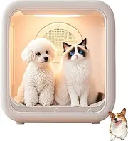 62L Pet Dryer Box for Cats, Quiet Dog Blower with Smart Temp Control, Grooming Brush & Towel (Medium/Small Pets)