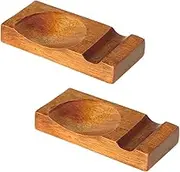 2pcs Japanese Style Wooden Chopstick Holders Cutlery Rest for Home Dining Table Decor Creative and Practical Design Easy to Clean Housewarming