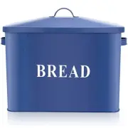 Navy Blue Bread Box for Kitchen Countertop, Metal Bread Bin Holder for Modern...