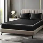 BEDELITE Satin Fitted Sheet and Pillowcases Set, Luxury Soft Similar to Silk ...