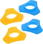 INOOMP 4pcs Set Silicone Slip Microphone Rings Durable Grip for Handheld Cordless Mics Triangular Design for Enhanced Stability Recording Performances Lightweight Portable Mic Accessories