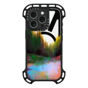iPhone 16 Pro Ultra Bounce Case MagSafe Compatible WOODLAND ECHOES 1, FOREST TREES NATURE ABSTRACT MOUNTAINS PAINTING