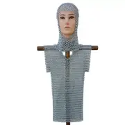 Medieval Half Sleeve Haubergeon Chainmail Armor Costume Kids Small Age 10 - 15
