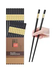 10 Pairs Fiberglass Alloy Chopsticks - Reusable Chopsticks Dishwasher Safe