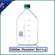 Glass Reagent Media Bottle GL45 GREEN Screw Cap Borosilicate Glass 5000ml