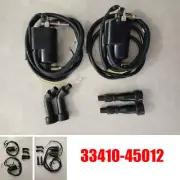 #33410-45012 2x Dual Output 4 ohm Ignition Coils with Spark Plug Caps for Suzuki