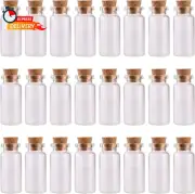 Maxmau 24PCS 10Ml Glass Bottles Cork Stoppers DIY Decoration Mini Glass Vials Co